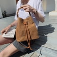 thumbnail image 5 of Bolso de paja con cordón y correa de crochet para verano, bolso bandolera tipo bandolera, 5 of 5