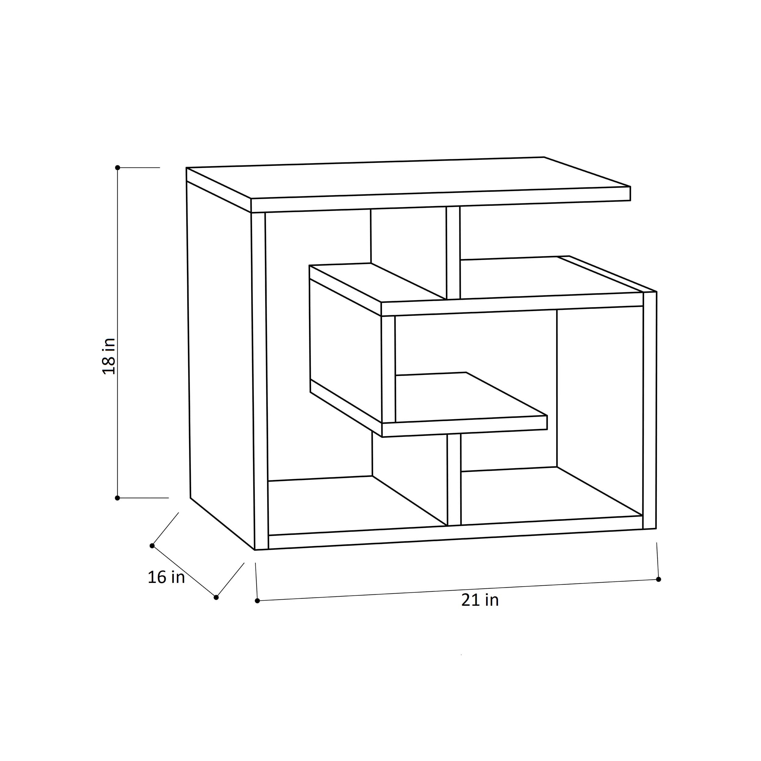 Ada Home Decor Modern Side Table, Anthracite