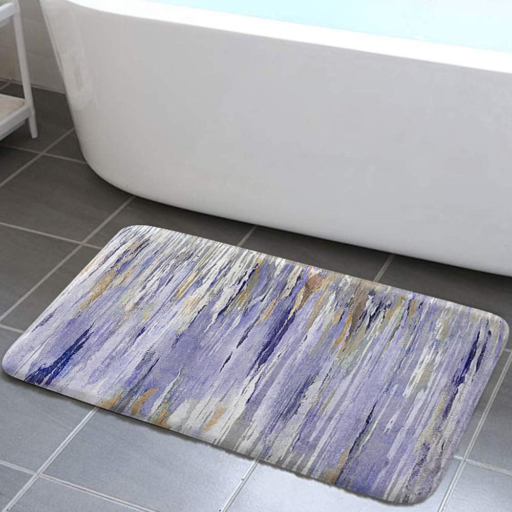 4 Pcs Shower Curtain Set, Blue and Grey Abstract Art Shower Curtain with Non-Slip Rugs, Toilet Lid Cover and Bath Mat, Bathroom Sets Decorations 72" x 72", Purple