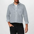 thumbnail image 2 of LIUJUNSHOP Mens Denim Shirt Long Sleeve Regular Fit Button Down Work Shirt With Chest Pockets Durable Twill Fabric For Casual Outdoor Style BU1 XXXL, 2 of 4