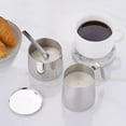 thumbnail image 2 of Easyworkz Stainless Steel Creamer and Sugar Bowl Set with Spoon, 304 Brushed Silver Coffee Serving Set, 8 oz Creamer & 7.5 oz Sugar Bowl, Dishwasher Safe, 2 of 9