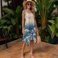 thumbnail image 4 of Uorisanigo Peach Blossom Waves Couple Matching Outfit Men's Button Up Shirt Hawaiian Tops Plus Size and Womens Sleeveless Dress with Pocket Fashion Summer Beach Sundress, 4 of 7