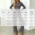 thumbnail image 3 of LEKWK Matching Workout Sets for Women Striped 2 Piece Lounge Set V Neck Long Sleeve Slim Crop Top and Wide Leg Pants Fall Winter Casual Sleepwear, 3 of 9