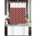 thumbnail image 6 of No Hook Cloth Fabric Shower Curtain with Snap in Liner, Red Moroccon Waterproof Shower Curtains Set with See Through Top Window, Vintage Farmhouse Minimalist Motifs Art Bath Curtains Shower 72"x78", 6 of 6