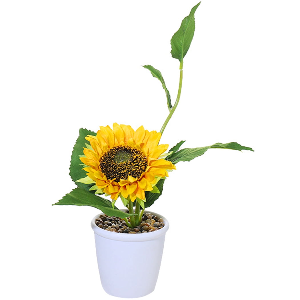 30cm Artificial Sunflower Silky Flowers Floral Wedding Bridal Potted Tabletop 