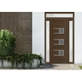 thumbnail image 2 of Front Exterior Prehung Metal-Plastic Door Frosted Glass | Manux 8933 Walnut | 2 Side and Top Sidelite Transom | Office Commercial and Residential Doors Patio Garage 54x94 (W12+30+12x80+14) Left-hand, 2 of 5