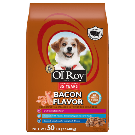 Ol' Roy Bacon Flavor Dry Dog Food, 50 lbs (Best Dog Food For Old Dogs With Bad Teeth)