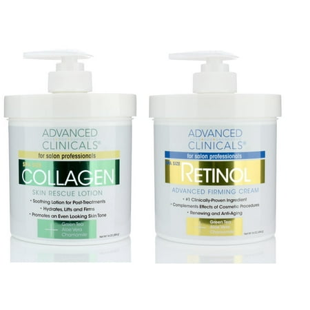 Men Line Control Cream Advanced Clinicals Retinol Cream and Collagen Cream Skin Care set. Value anti-aging set for wrinkles, fine lines, firming skin. 16oz Spa size are great for face cream and body moisturizer. ()