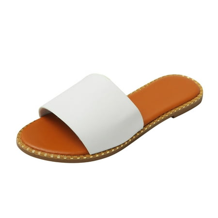 

GNEIKDEING Sandals For Women Summer Flat Slippers Retro Sandals Gift on Clearance