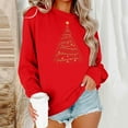 thumbnail image 2 of YUGYXL Women's Long Sleeve Round Neck Merry Christmas Tree Printed Sweatshirts Cute Loose Fit Pullover Tops Outerwear Red XXXL, 2 of 6