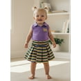 thumbnail image 6 of BemeyourBBs Toddler Baby Girl Mardi Gras Outfit Carnival Summer Clothes Sleeveless Lapel Collar Solid Color/Striped Vest Tank Tops Pleated Skirt Set, 6 of 9