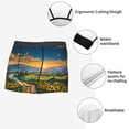 thumbnail image 3 of Susaid Sunflowers At Sunset Print Men's Mesh Boxer Briefs Cooling Breathable Sports Underwear Wide Waistband Boxer Briefs W/Fly-Small, 3 of 5