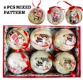 thumbnail image 3 of 6 piezas de adornos de bolas colgantes para árbol de Navidad, adornos decorativos para regalo de Año Nuevo, Navidad, fácil de colgar, adornos de bolas para bricolaje, fiesta de Navidad, 3 of 5