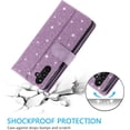 thumbnail image 4 of Wallet Phone Case for Samsung Galaxy A15 4G/5G, Retro Matte 9 Card Holder Slots Zipper Pocket Handbag Case PU Leather Magnetic Closure Kickstand with Wrist Strap Flip Folio Purse Case - Purple, 4 of 17