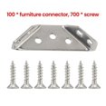 thumbnail image 2 of 100 Piezas Universal Conector de Esquina de Muebles Esquina de Acero Inoxidable Esquina Brace con Tornillos Soportes de Estante de Ángulo de Servicio Pesado, 2 of 6