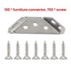 thumbnail image 2 of 100 Piezas Universal Conector de Esquina de Muebles Esquina de Acero Inoxidable Esquina Brace con Tornillos Soportes de Estante de Ángulo de Servicio Pesado, 2 of 6