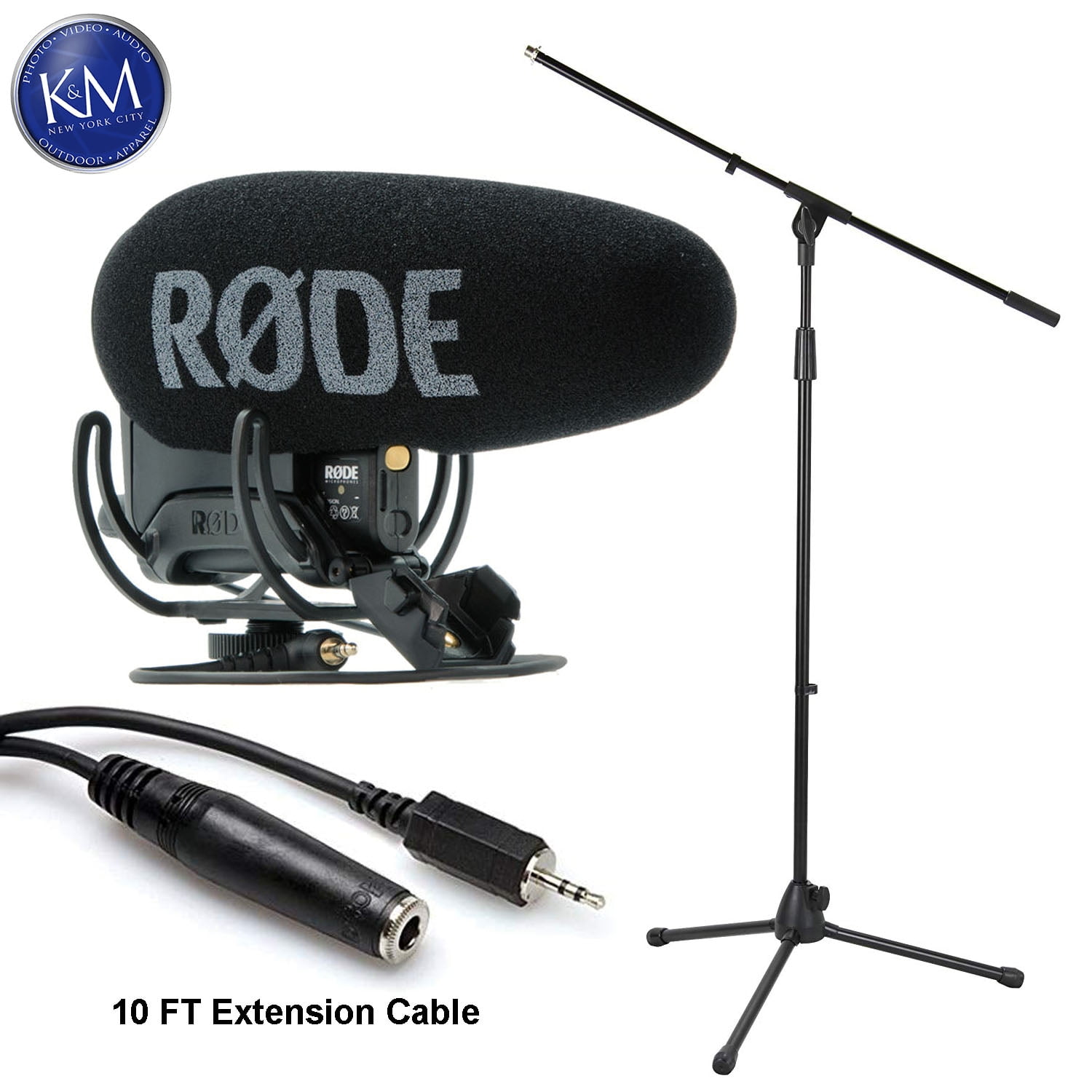 Rode VideoMic Pro On-Camera Shotgun Microphone + Boom + Headphone Cord Extension - Walmart.com