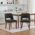 thumbnail image 3 of GAKMCIL Modern Fabric Upholstered Dining Chairs (Set of 2) with Wooden Legs, Weight Capacity 300lbs for Dining Room and Kitchen (Brown), 3 of 11