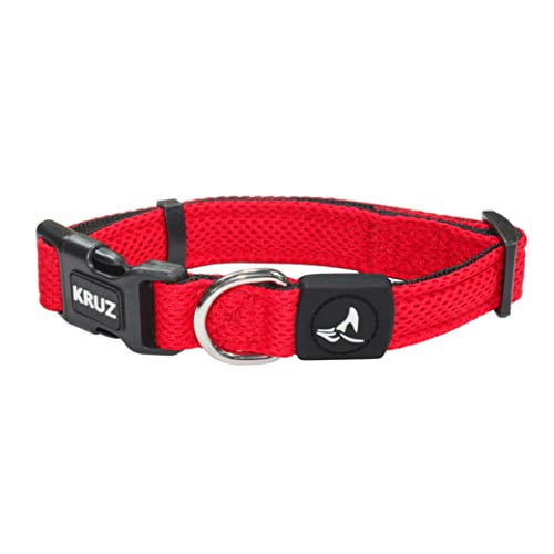 Large KRUZ PET KZA102-14L Breathable Mesh Dog Collar Soft and Strong