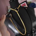 thumbnail image 2 of Heart O ring Slip Chain Necklace for Women Stainless Steel Cuban Chain Heart Necklace Punk Rock Collar Necklace Handmade Adjustable Lariat Y Necklace, 2 of 5
