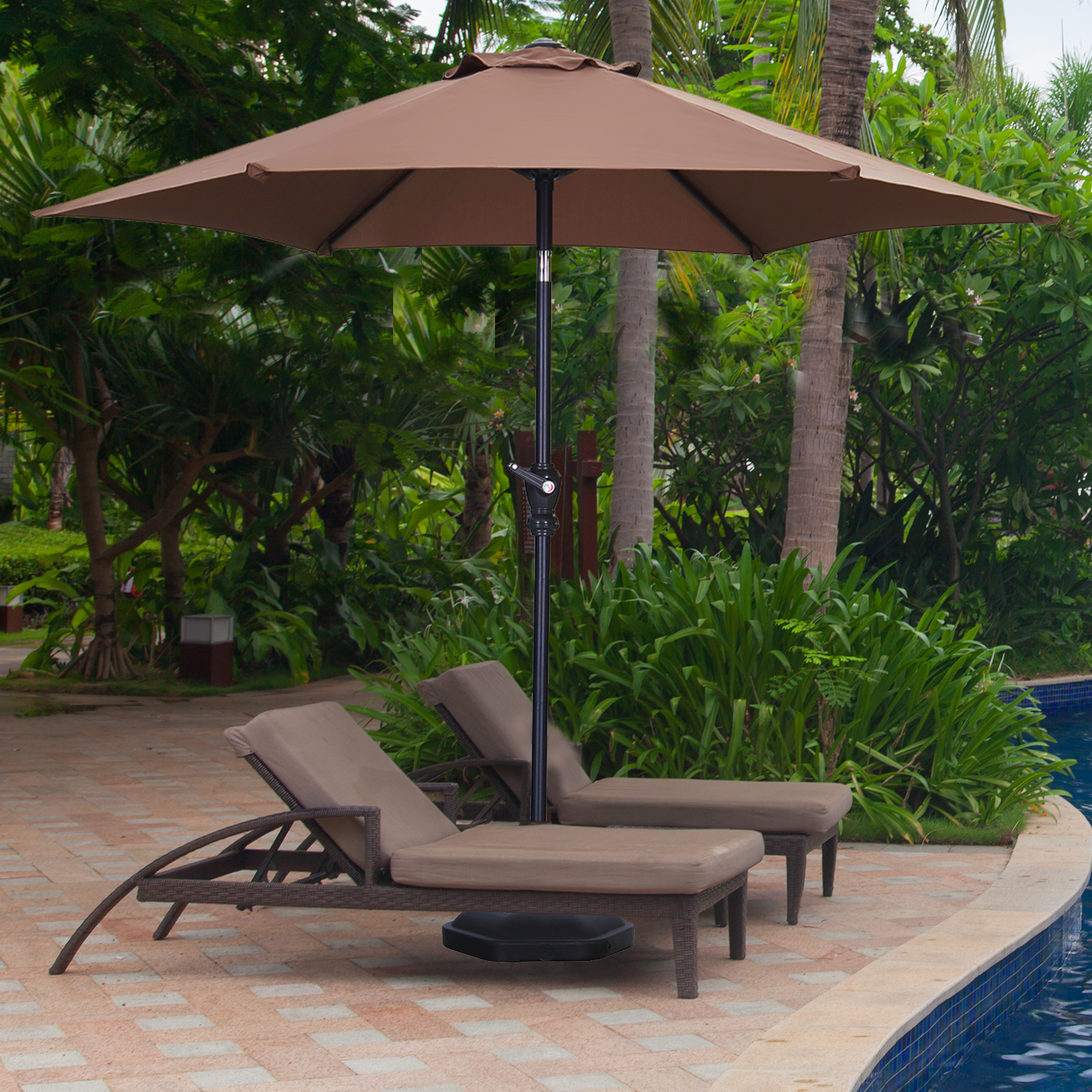 Autlaycil 7.5ft Patio Umbrella Outdoor Umbrella W/ Tilt, Crank and