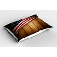 thumbnail image 2 of Ambesonne Rustic Pillow Sham 2 Pack, Retro Wooden Country, 30"x20", Blue Red, 2 of 3