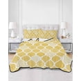 thumbnail image 3 of Yellow Geometric Full Size Down Alternative Comforter, Lightweight Comforter Quilt Bedding Set with Pillow Shams Morocco Modern Abstract Plaid Art All Seasons Bed Comforter Duvet Insert 78"x90", 3 of 7