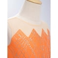thumbnail image 5 of YiZYiF Kids Girls Figure Ice Skating Dance Dress Sleeveless Rhinestones Ballet Gymnastics Leotards Orange 10, 5 of 7