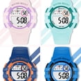 thumbnail image 4 of EeaseMX Reloj digital ecológico para niños, reloj de pulsera noctilucente, reloj de pulsera para estudiantes, reloj de pulsera para niños y niñas (azul claro, concha, círculo verde)., 4 of 7