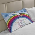 thumbnail image 2 of Fantasy Knitted Quilt Pillowcover, Unicorn Surreal Myth Creature Before Rainbow Clouds Star Fantasy Girls, Standard King Size Pillow Cover for Bedroom, 30" x 20", Multicolor, by Ambesonne, 2 of 2