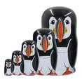 thumbnail image 4 of Precioso Pingüino Anidando Muñecas Matryoshka Conjunto de 5 Uds Niñas Regalos Pinturas Hecho a Mano Decoración de La Habitación Hecho a Man CUTICAT muñeca rusa de anidación, 4 of 7