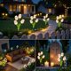 thumbnail image 5 of Juego de 2 luces solares LED para jardín en forma de flor, impermeables y resistentes a la intemperie, decoración exterior para caminos y patio., 5 of 6