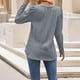thumbnail image 5 of Sudadera con capucha gris con cremallera,Camisa de manga larga y cuello redondo para mujer, informal, de color liso, de tela suave, cómoda para el hogar y el uso diario, sopatenor, 5 of 9