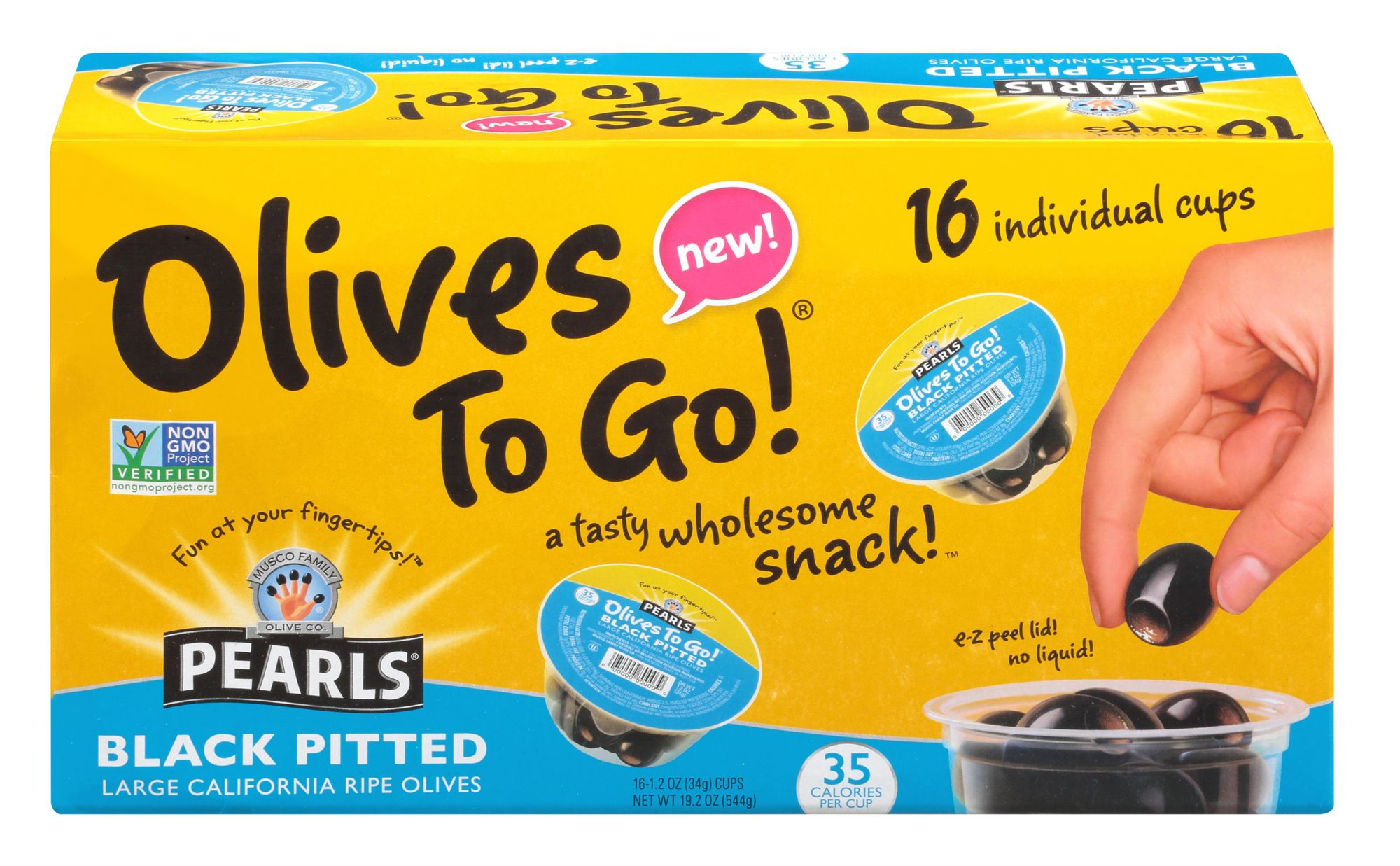 Product of Pearls Black Pitted Olives to Go 16 Ct. 1.2 oz. Walmart