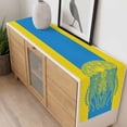 thumbnail image 4 of Jellyfish Blue Table Runner - 70 Inch Long, Kitchen Dining Table Runner Dresser Scarves, Boho Tropical Yellow Stripe Summer Abstract Farmhouse Decor for Coffee Tables Wedding Party Banquet, 4 of 8