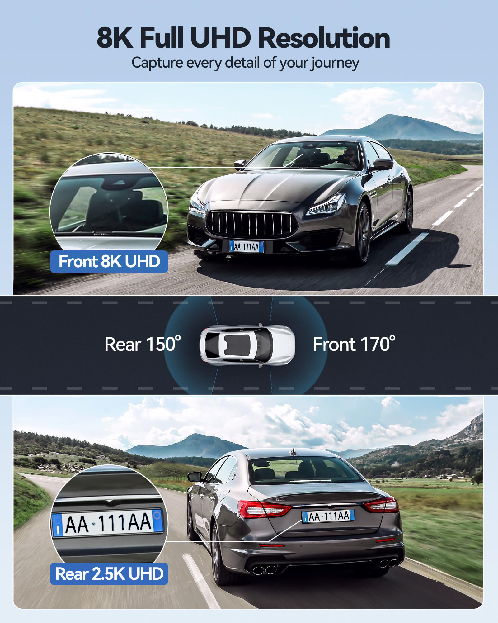 Gazsocy 8K Dual Dash Cam with Front & Rear Recording photo 2