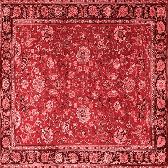 Ahgly Company Indoor Square Persian Red Traditional Area Rugs, 7' Square