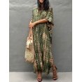 thumbnail image 3 of Robe de Plage Imprimée pour Femmes Manches Courtes Grande Taille Maillot de Bain Cover Ups, 3 of 5