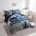 thumbnail image 2 of Feelyou Rustic Bear Twin Bedding Sets 7pcs, Blue Buffalo Bedding Comforter Set, 2 of 7