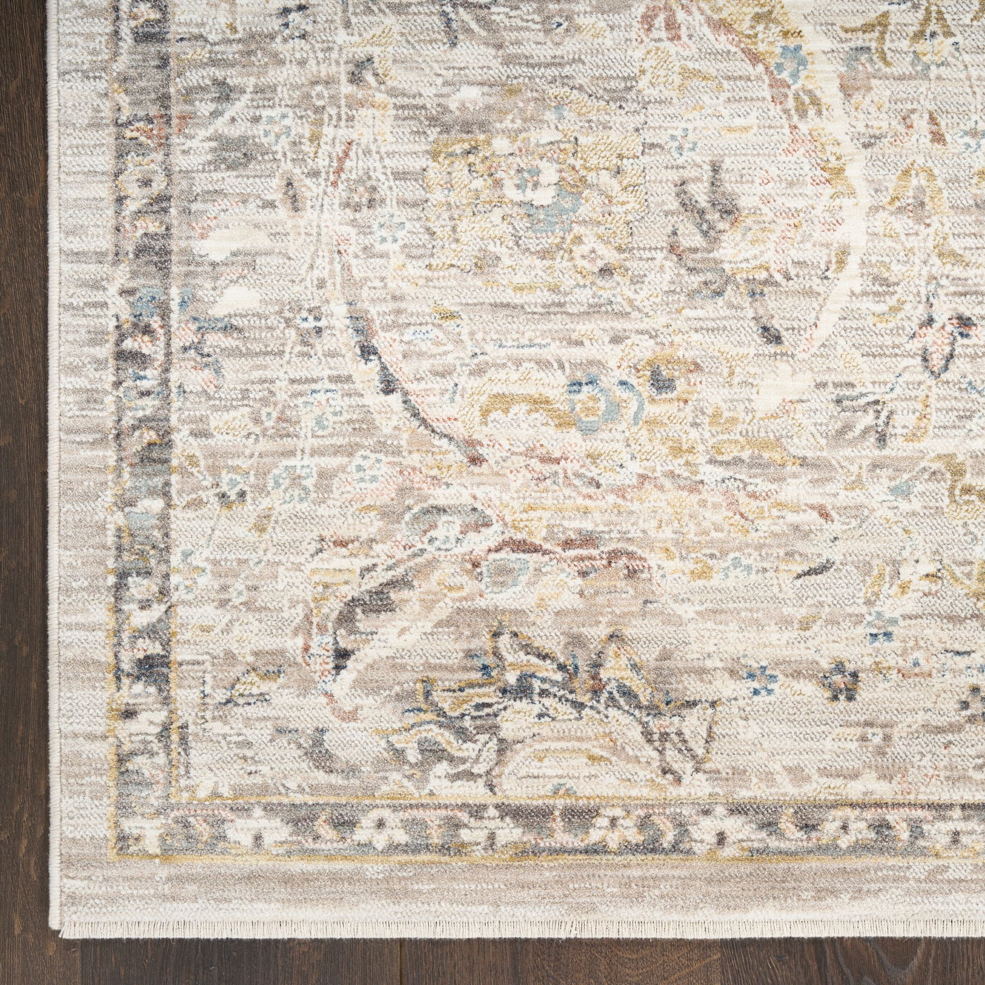Nourison Heirloom Blend 2'2" x 10' Light Grey Vintage Indoor Rug