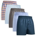 thumbnail image 1 of Natural Feelings Mens Underwear Cotton Woven Boxers for Men, 5 Pack, S M L XL XXL, 1 of 6