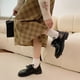 thumbnail image 5 of Zapatos de vestir para niña, estilo británico negro, suela gruesa, cabeza redonda, tacón estable, zapatos de uniforme para niñas para la escuela, oficina, fiesta, negro, 36, talla EU, 5 of 12