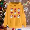 thumbnail image 5 of PNTUTB Women's Christmas Cute Printed Off Shoulder Pocket Long Sleeved Hooded Drawstring Pullover Casual Loose Sweatshirt, 5 of 6