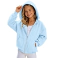 thumbnail image 2 of Girls Zip Up Hoodie Fashion Oversized Casual Cute Comfy Long Sleeve Sweatshirt Jacket with Pockets 4-14 Years, 2 of 5