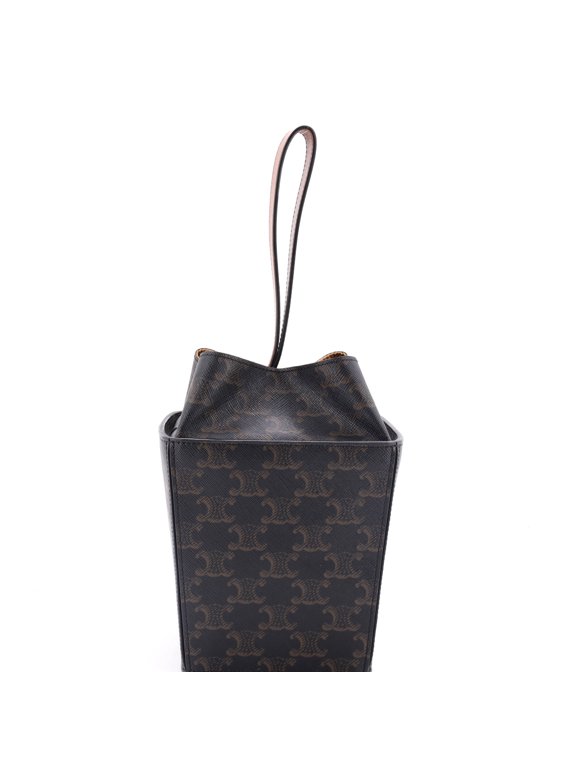 Pre-Owned Strap Box Top Handle Bag Triomphe Coated Canvas By Rebag