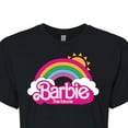 thumbnail image 3 of Barbie the Movie - Barbie Logo Rainbow - Juniors Cropped Cotton Blend T-Shirt, 3 of 5