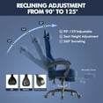 thumbnail image 2 of SOONTRANS Blue Gaming Chair for Adult, Velvet Fabric Ergonomic Comfortable Video Gamer Chair with Footrest, Reclining Office Computer Desk Game Chairs with Massage Lumbar Cushion, Headrest, 2 of 9