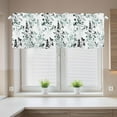 thumbnail image 6 of Watercolor Teal Green Black Floral Kitchen Curtains Valances for Windows Farmhouse Leaf Flowers Rod Pocket Small Valance Window Treatments Half Short Curtain 45x18 Inch for Bathroom Living Room Decor, 6 of 7