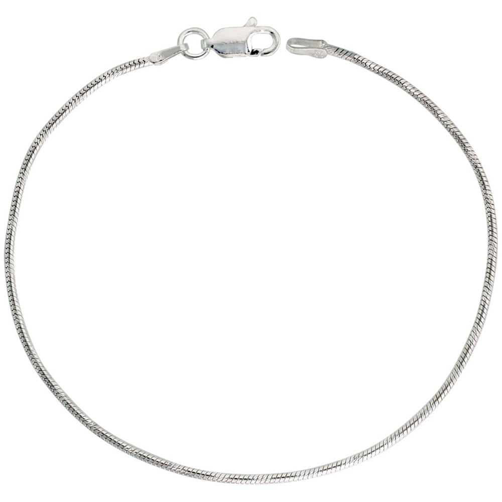 High Polished Sterling Silver Thin Round Snake 030 Chain 1.4mm