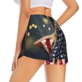 thumbnail image 2 of Uemuo North American Bald Eagle1 Pattern Women's Athletic Shorts High Waisted Running Shorts with Liner Pockets Gym Elastic Workout Shorts-, 2 of 9